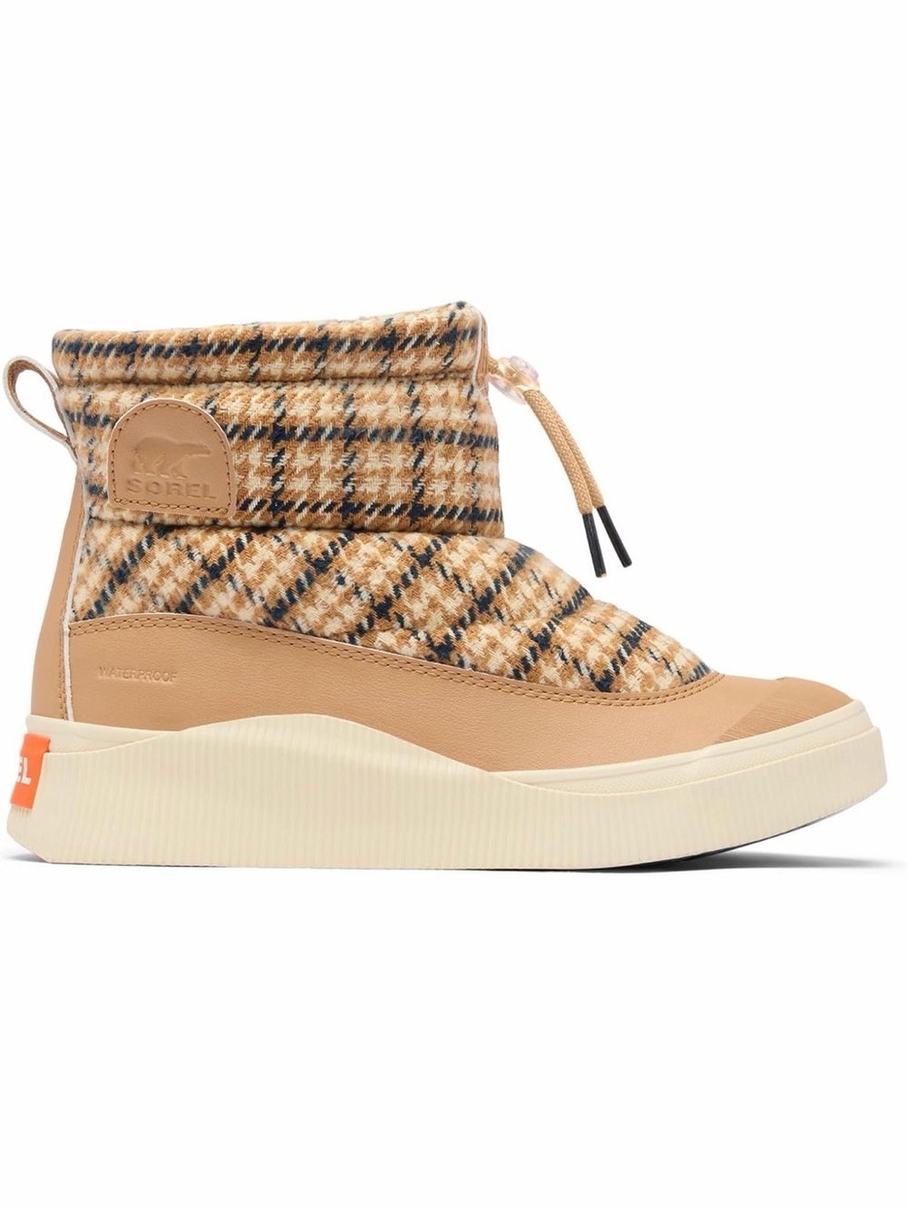 Sorel Women's Tan Plaid Waterproof Ankle Boot
